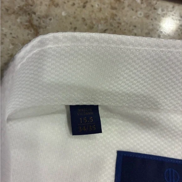 NWOT David Donahue White Broadcloth French Cuff Slim Cut Dress Shirt Size  15.5